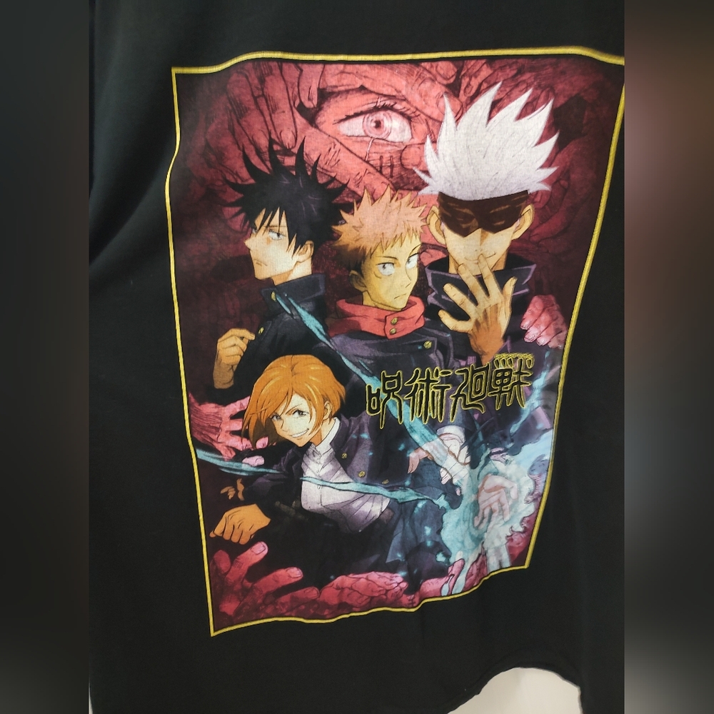 Jujutsu Kaisen Men's Graphic Print Tee Shirt Black XXL